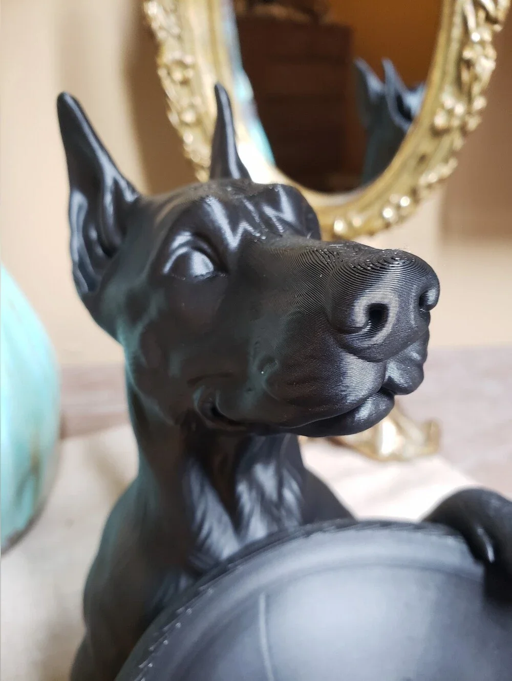 Hand Crafted Doberman Dog Bowl / Planter / Jewelry or Keepsake Dish NWT!